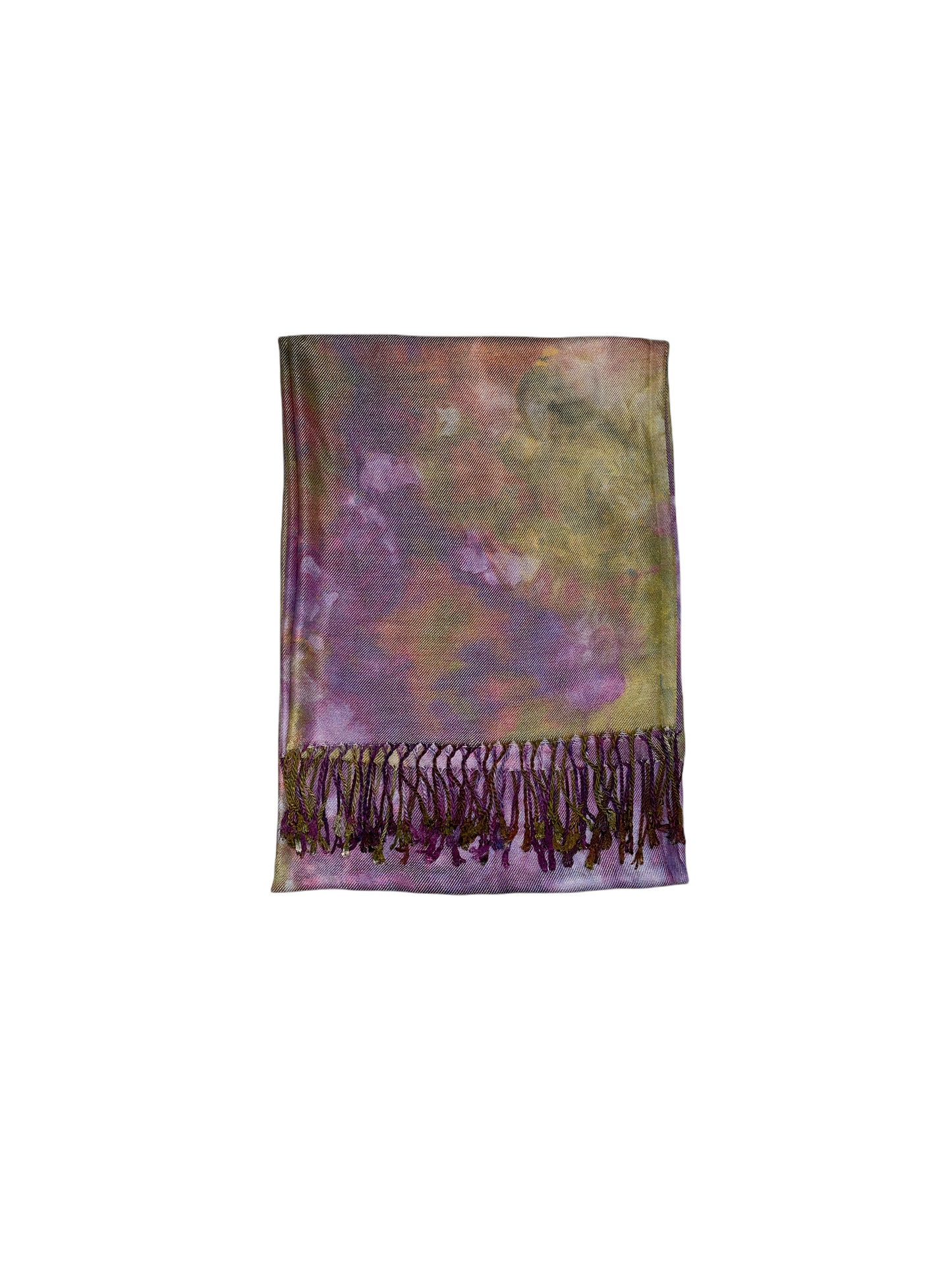 Liquid Sage Orchids Hand Dyed Pashmina Scarf