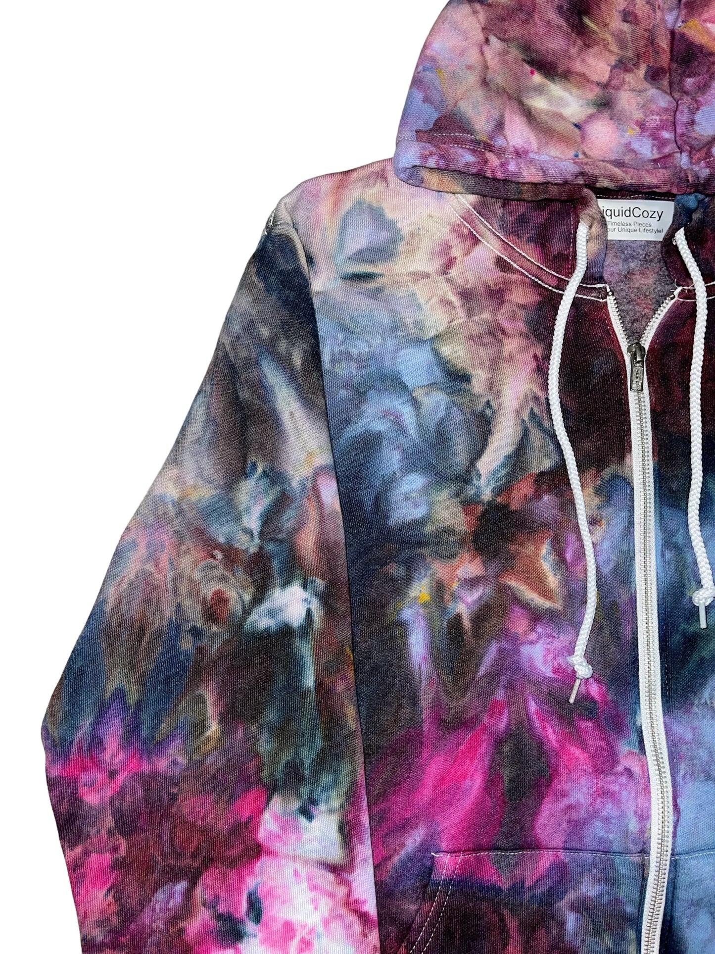 Liquid Kaleidoscope Dreams Hand Dyed Hoodie, Crewneck or Zip Up Hoodie, Tie Dye.