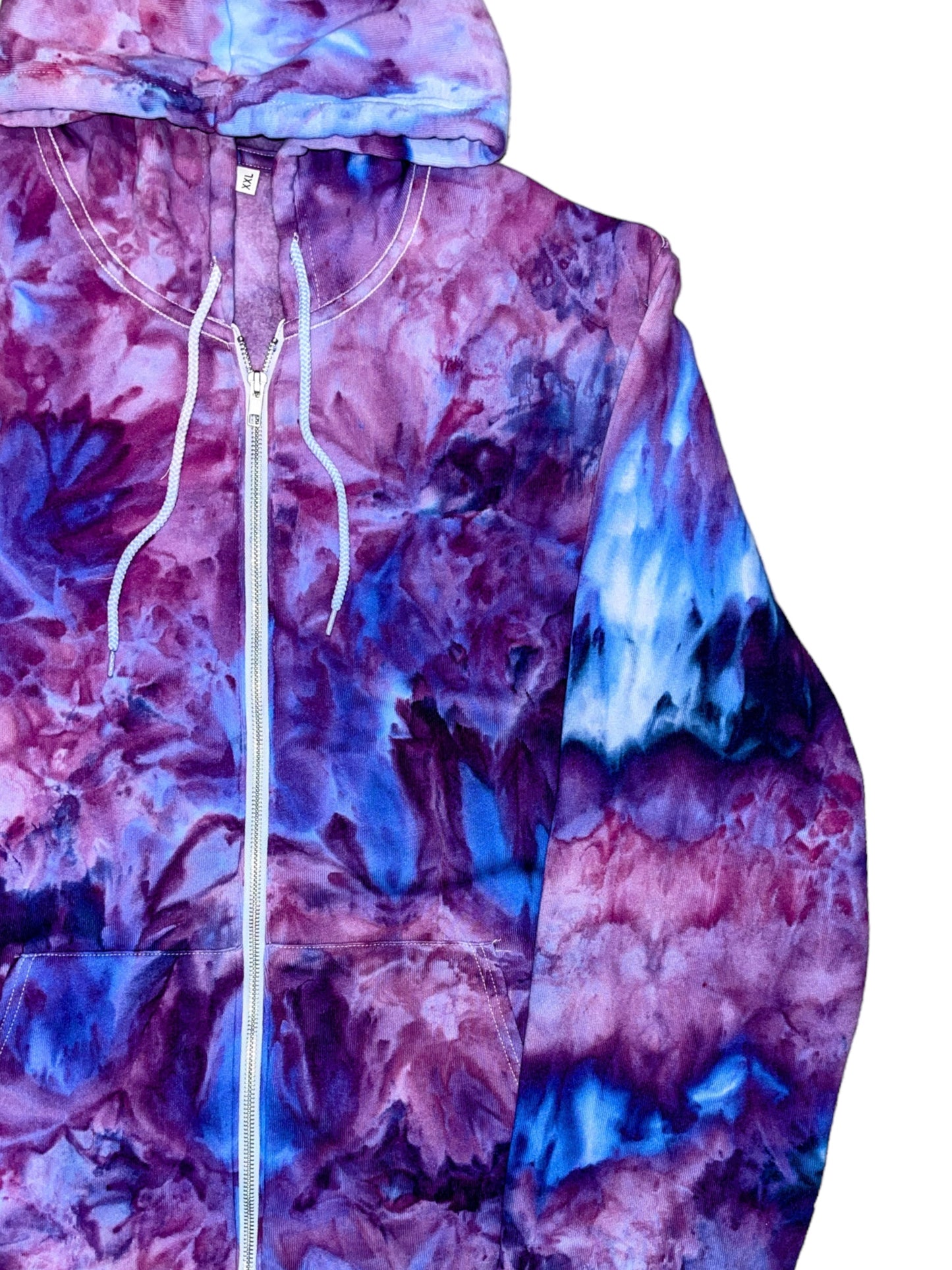 Liquid Amethyst Hand Dyed Hoodie, Crewneck or Zip Up Hoodie, Tie Dye Sweatshirt