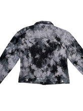 Load image into Gallery viewer, Liquid Diamonds Tie Dye Denim Jacket
