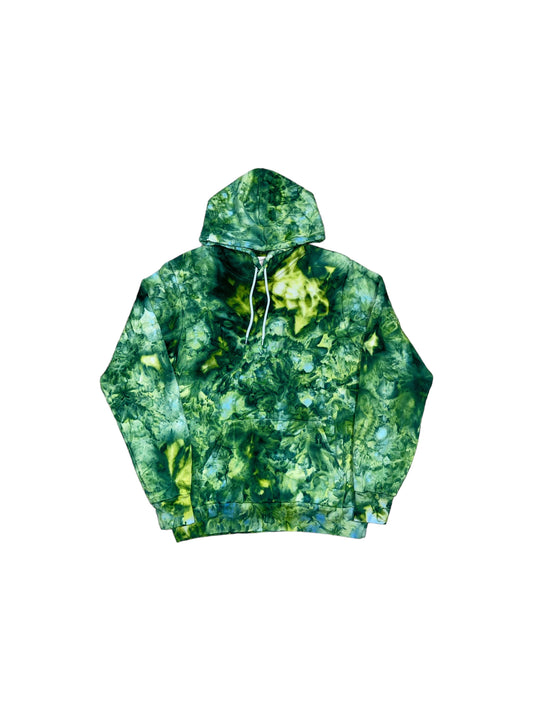 Liquid Emerald Hand Dyed Hoodie or Zip Up Hoodie, Tie Dye Sweatshirt