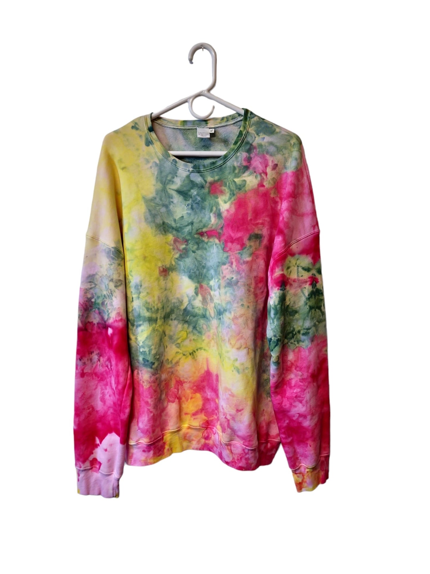 Liquid Flamingo Garden Hand Dyed Hoodie, Crewneck or Zip Up Hoodie, Tie Dye Sweatshirt