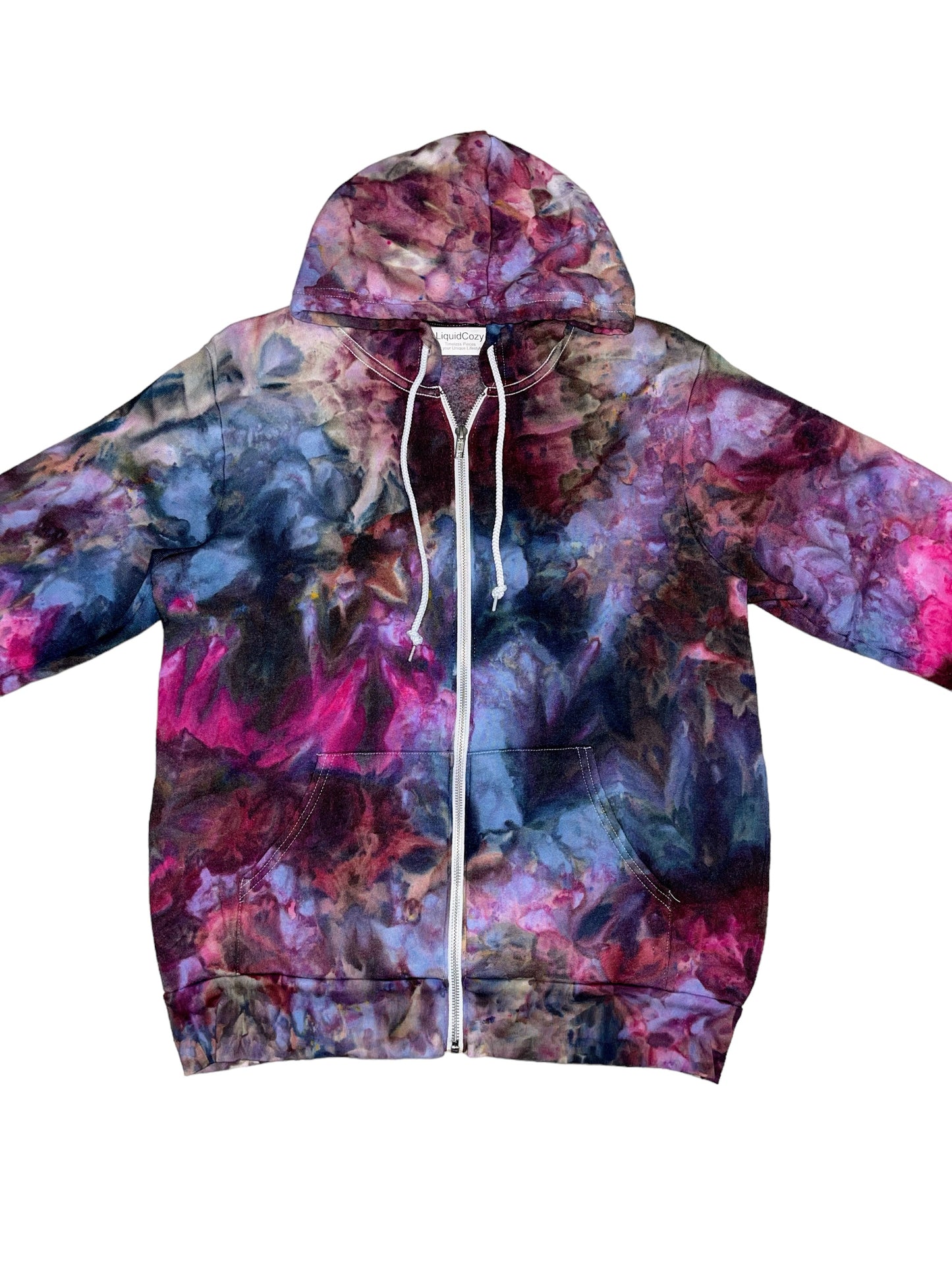 Liquid Kaleidoscope Dreams Hand Dyed Hoodie, Crewneck or Zip Up Hoodie, Tie Dye.