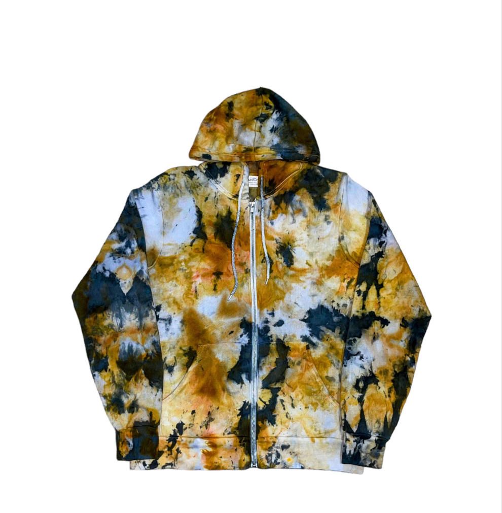 Liquid Metal Hand Dyed Hoodie, Crewneck or Zip Up Hoodie, Tie Dye Sweatshirt