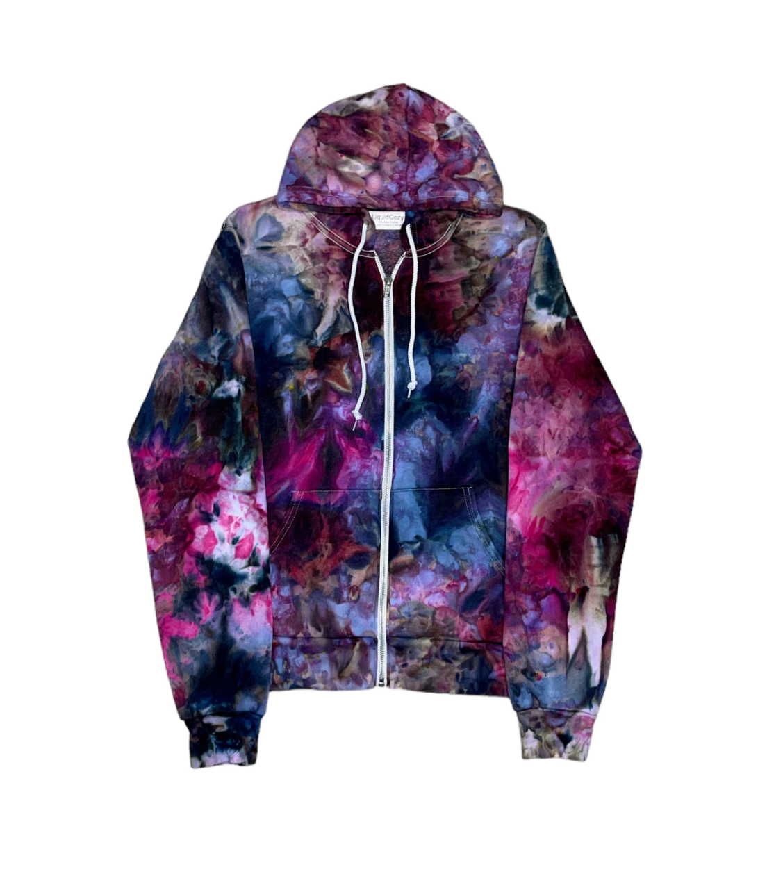 Liquid Kaleidoscope Dreams Hand Dyed Hoodie, Crewneck or Zip Up Hoodie, Tie Dye.