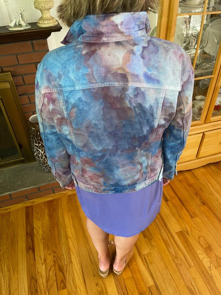 Liquid Eggplant Tie Dye Denim Jacket