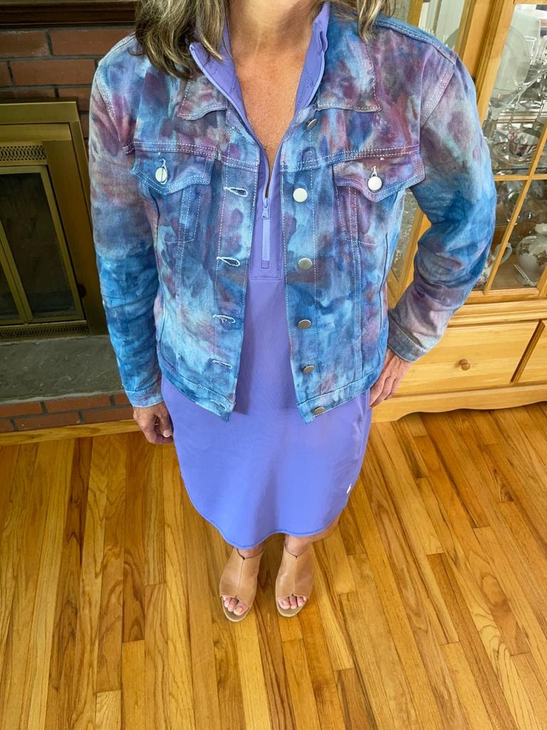 Liquid Eggplant Tie Dye Denim Jacket