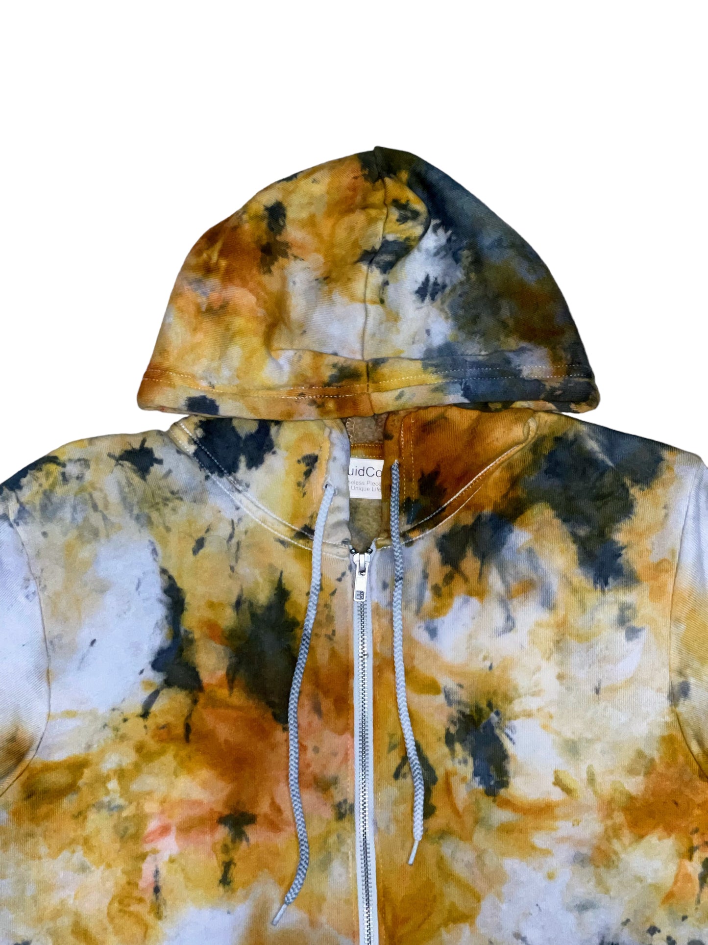 Liquid Metal Hand Dyed Hoodie, Crewneck or Zip Up Hoodie, Tie Dye Sweatshirt