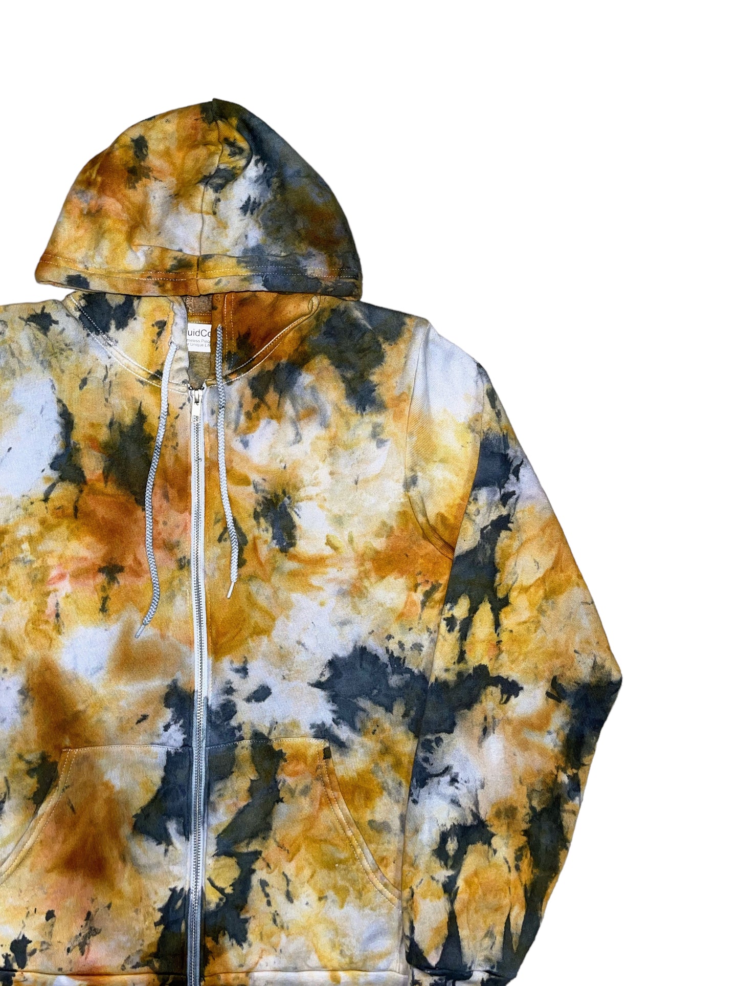 Liquid Metal Hand Dyed Hoodie, Crewneck or Zip Up Hoodie, Tie Dye Sweatshirt