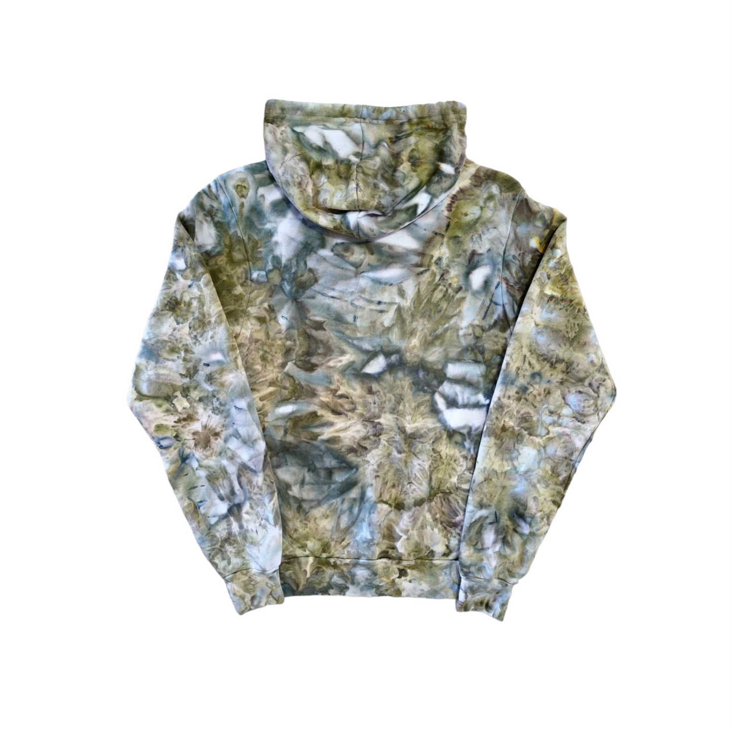 Liquid Olive Drab Hand Dyed Hoodie or Zip Up Hoodie, Tie Dye Sweatshirt