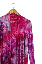 Load image into Gallery viewer, Liquid Rose Garden Lightweight Open Front Cardigan, Tie Dye Cardigan
