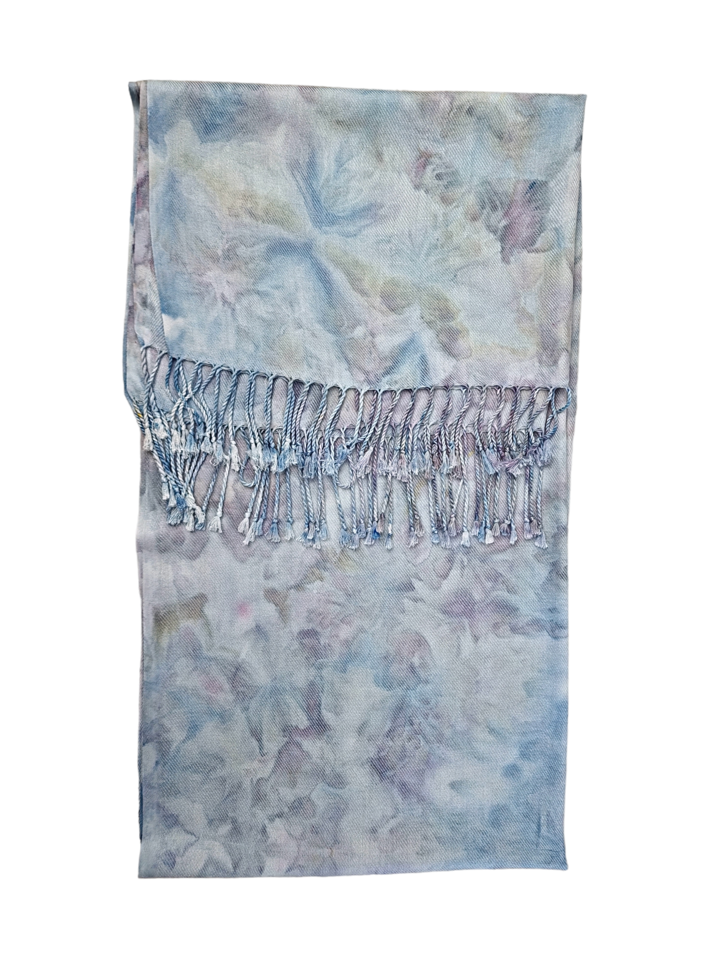 Liquid French Denim Hand Dyed Pashmina Scarf