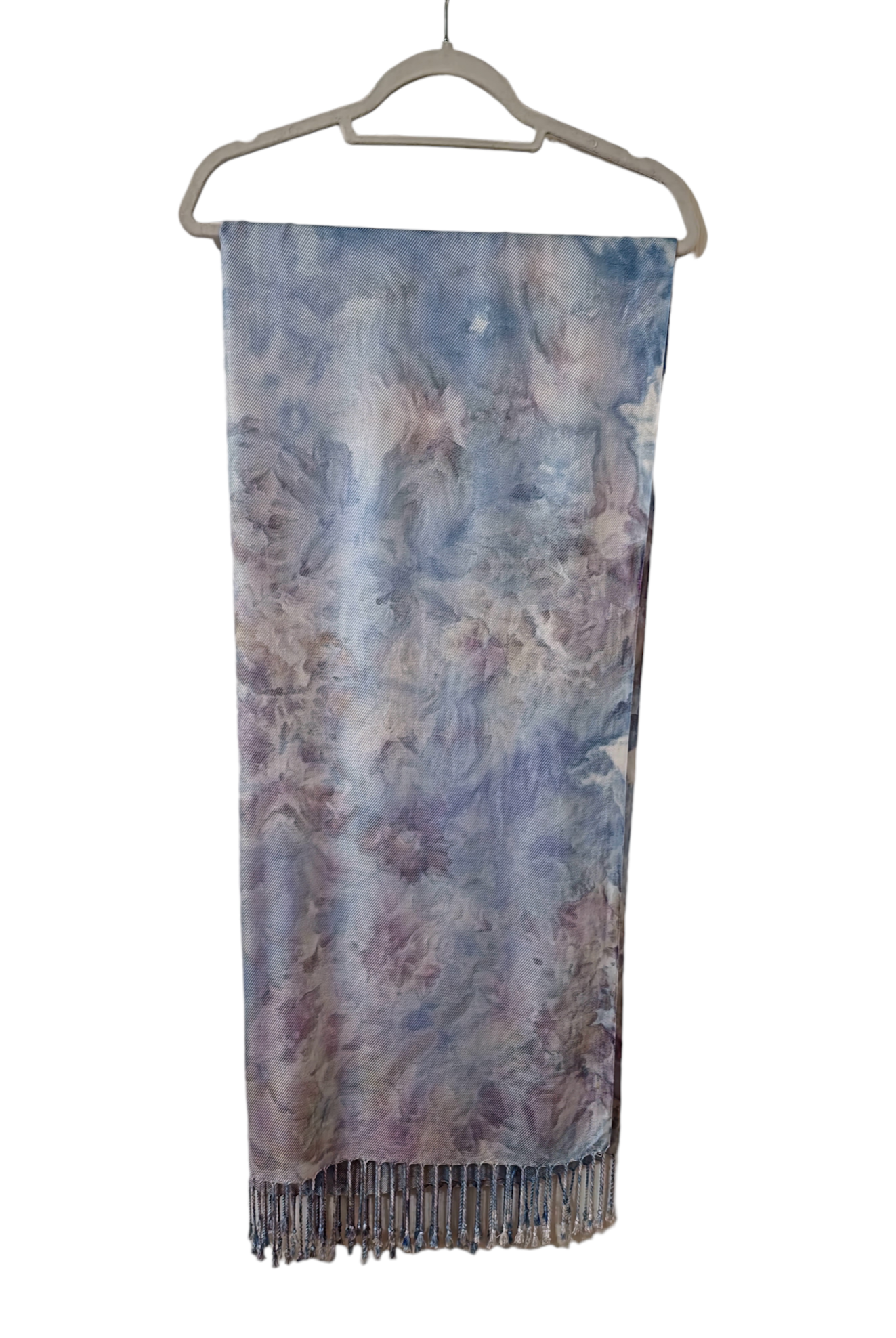 Liquid French Denim Hand Dyed Pashmina Scarf