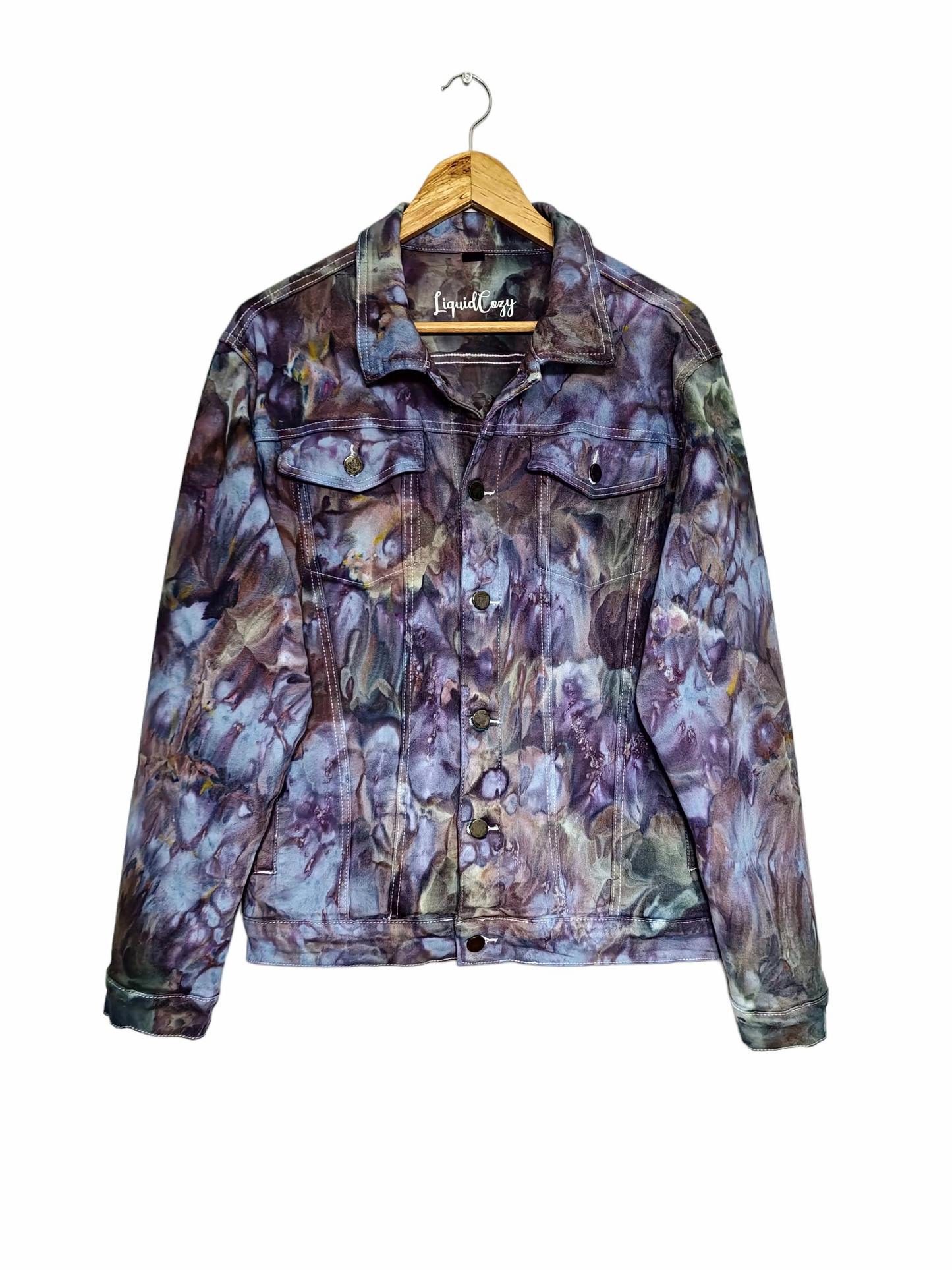 Unisex Relaxed Fit Denim Jacket in Liquid Las Vegas Nights