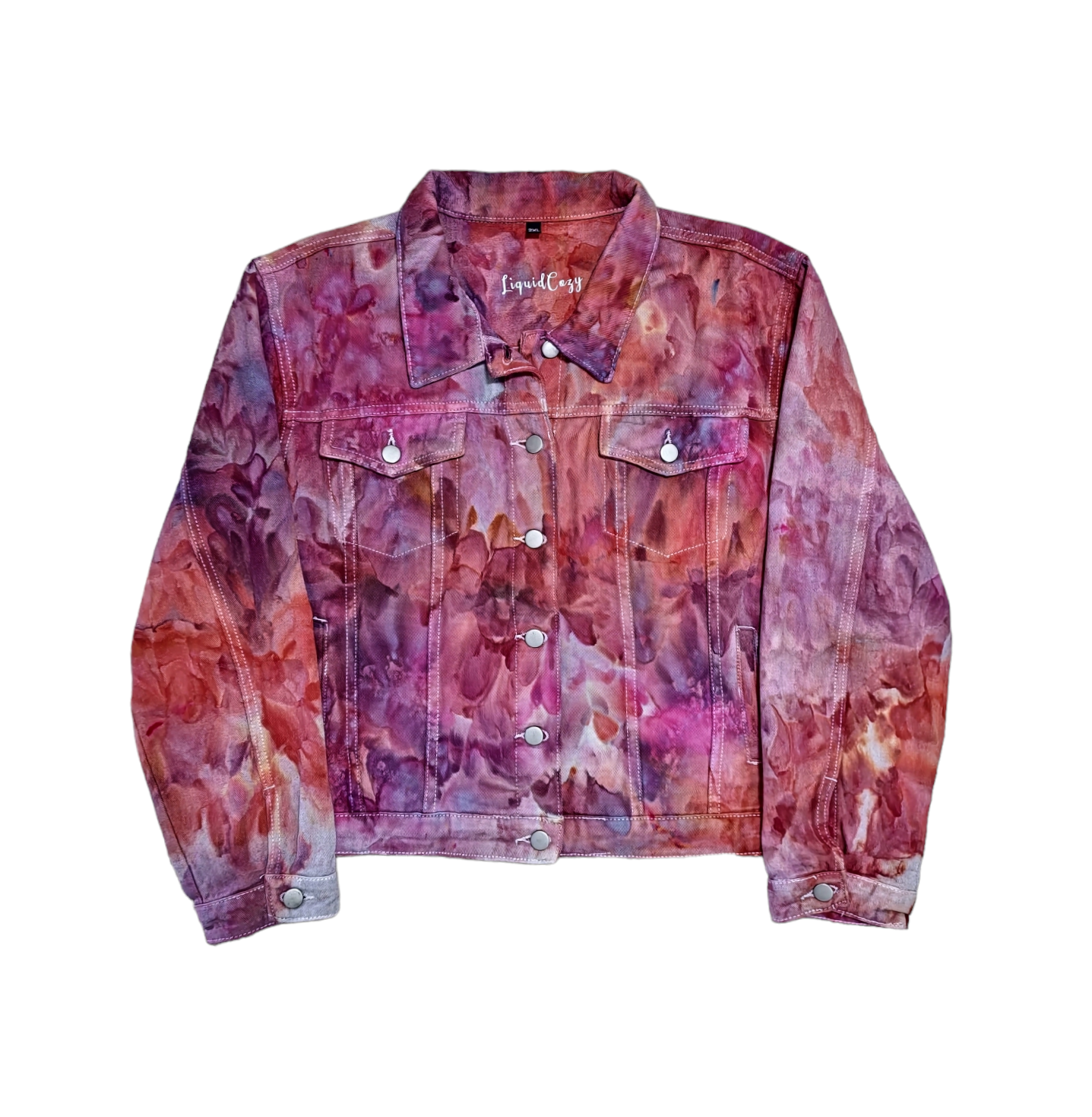 Liquid Flamingo Garden Tie Dye Denim Jacket