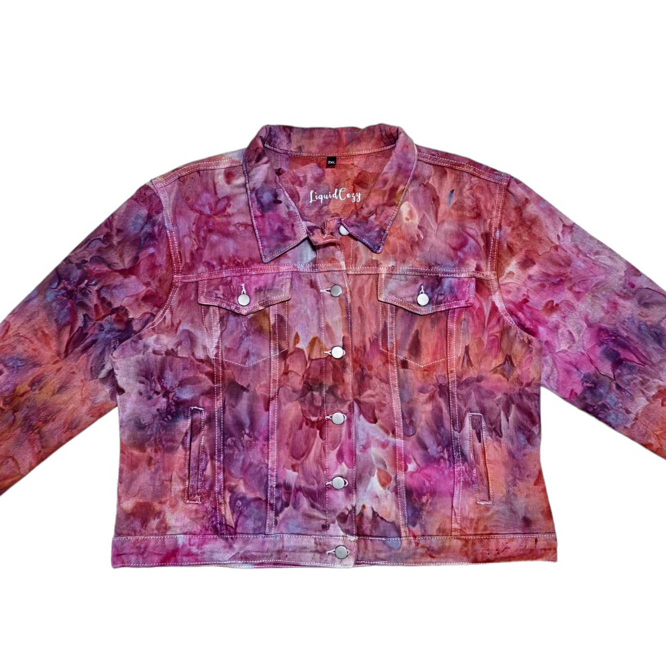 Liquid Flamingo Garden Tie Dye Denim Jacket