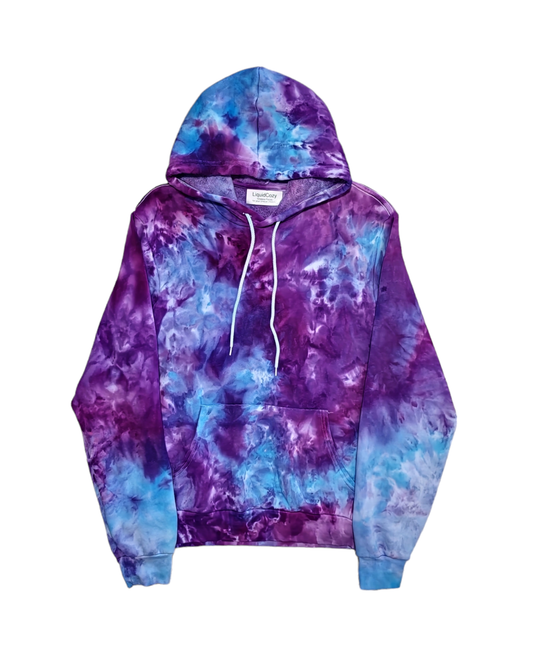 Liquid Amethyst Hand Dyed Hoodie, Crewneck or Zip Up Hoodie, Tie Dye Sweatshirt