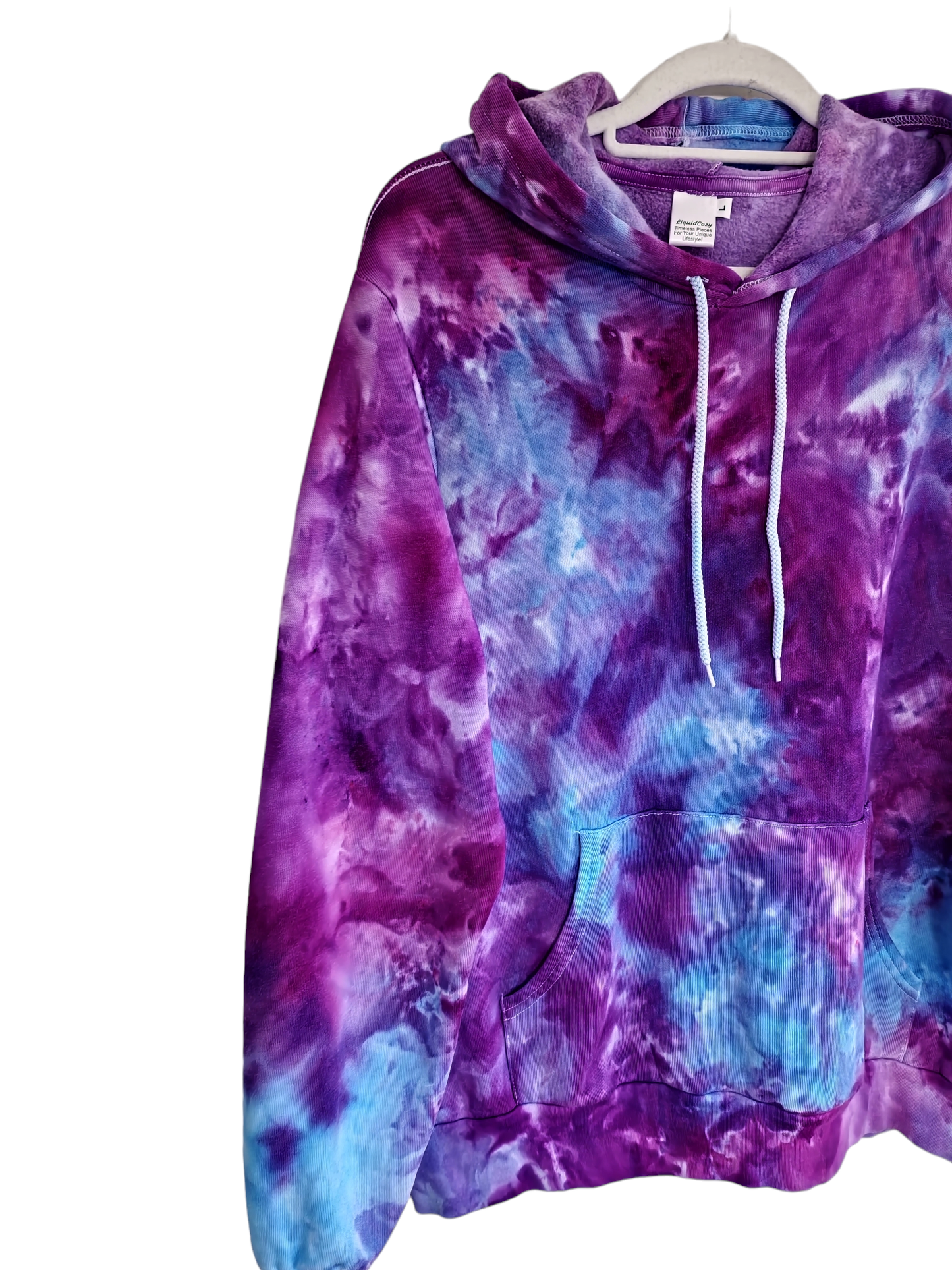 Liquid Amethyst Hand Dyed Hoodie, Crewneck or Zip Up Hoodie, Tie Dye Sweatshirt