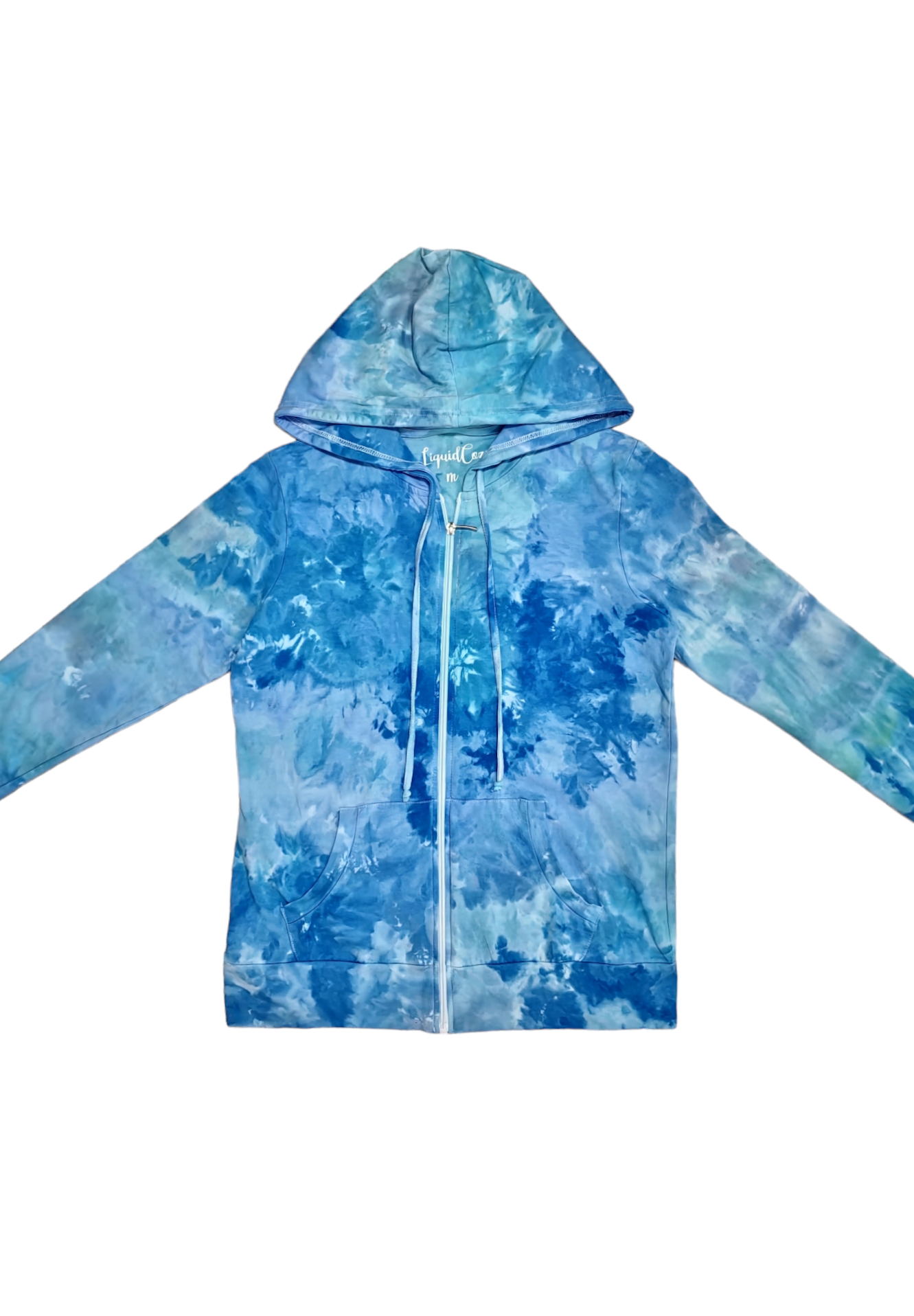 Women's Lightweight Tie Dye Zip Up Hoodie Jacket,  Hand Dyed Lightweight Zip-Up Jacket