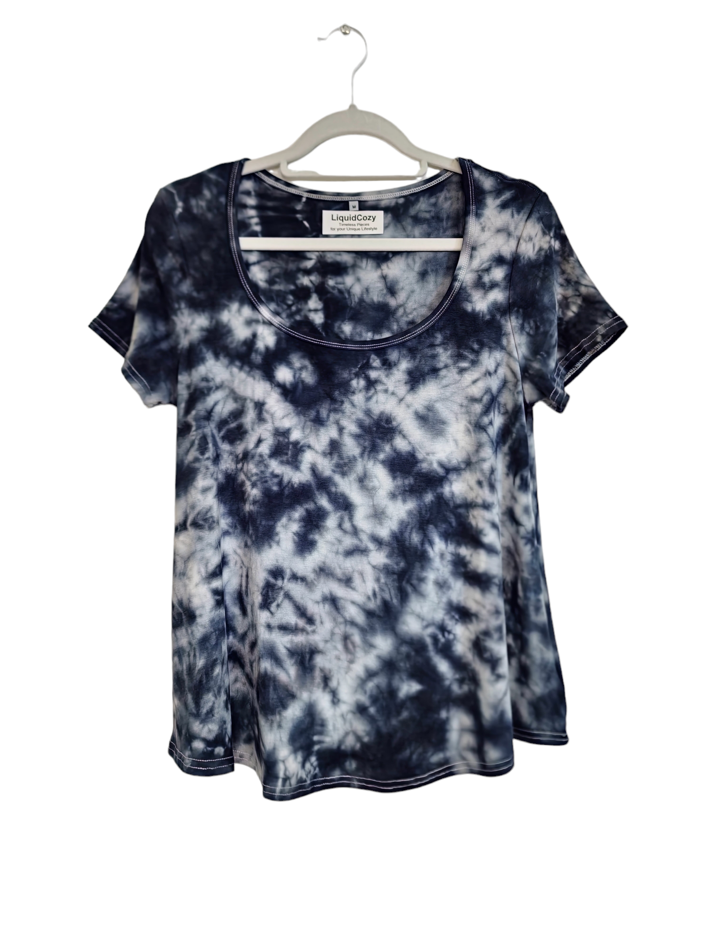 Women's Hand Dyed Scoop Neck Tshirt, Tie Dye Scoop Neck Tshirt