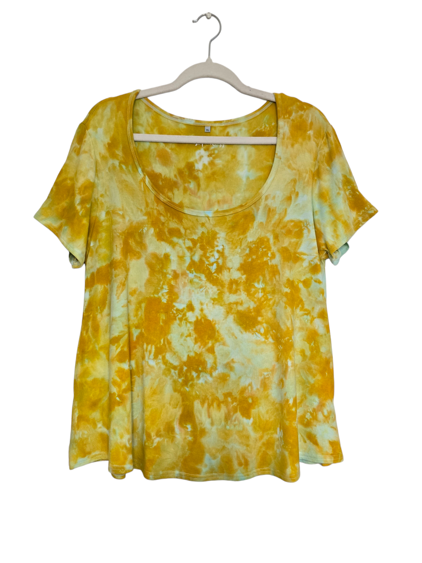 Women's Hand Dyed Scoop Neck Tshirt, Tie Dye Scoop Neck Tshirt