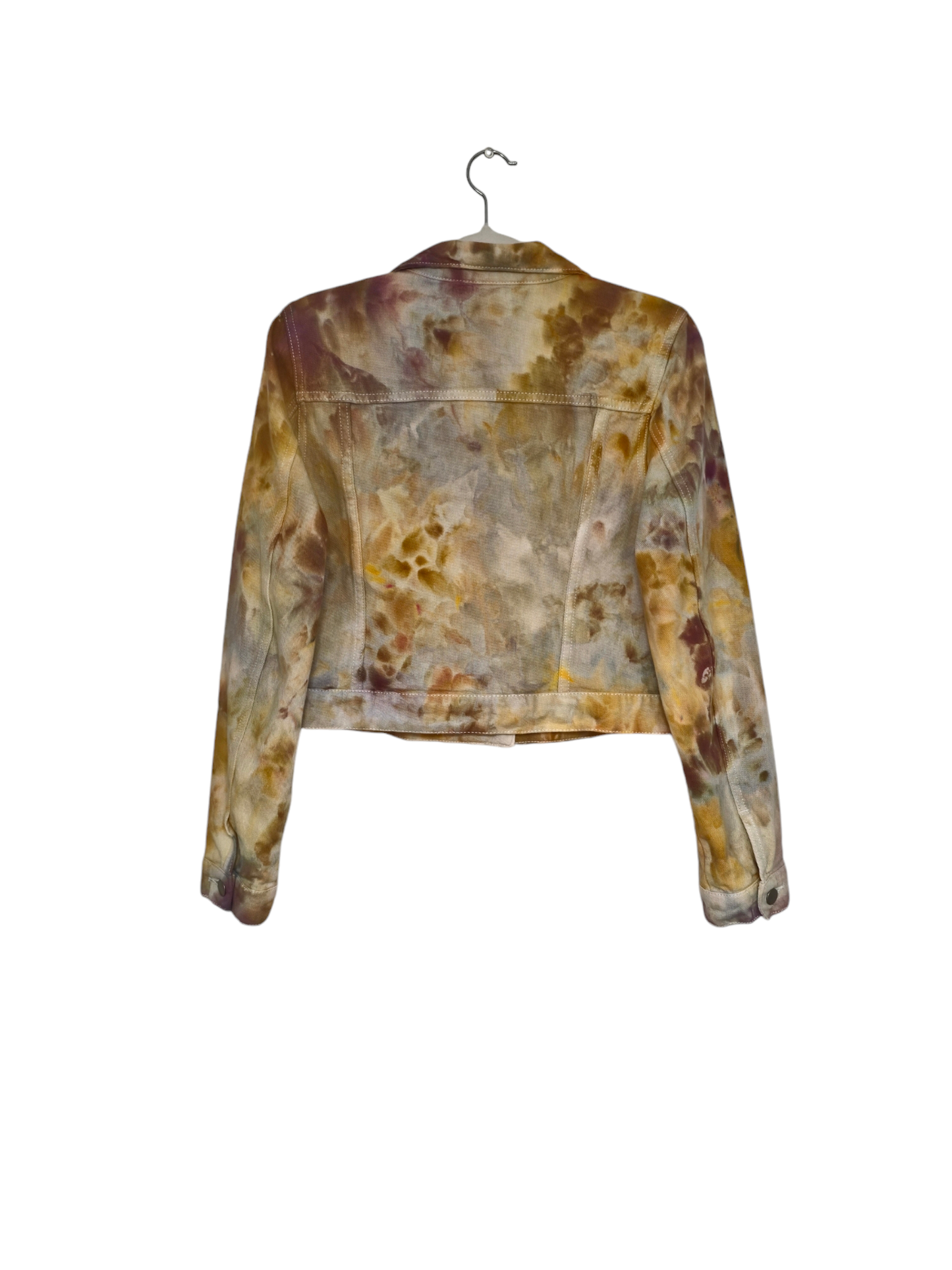 Womens Cropped Denim Jacket Hand Dyed, Tie Dye Denim Jacket - Liquid Earth