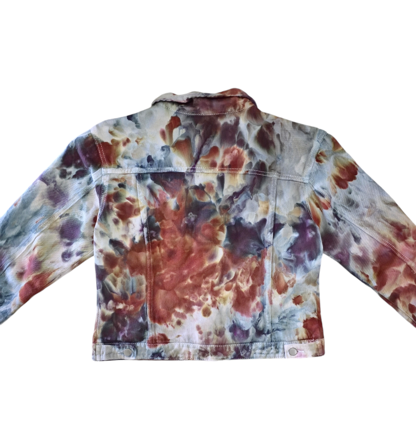 Women's Tie Dye Denim Jacket, Hand Dyed Denim Jacket in Liquid Chocolate