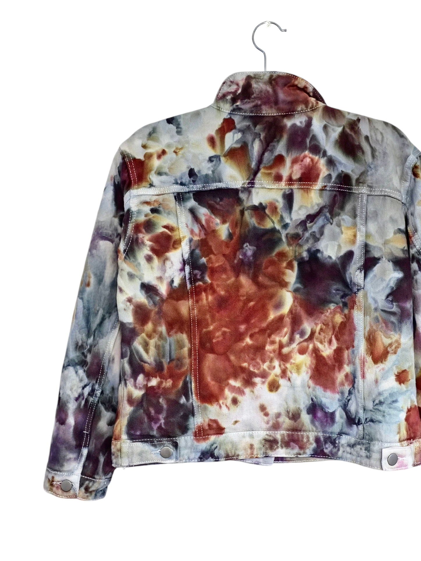 Women's Tie Dye Denim Jacket, Hand Dyed Denim Jacket in Liquid Chocolate