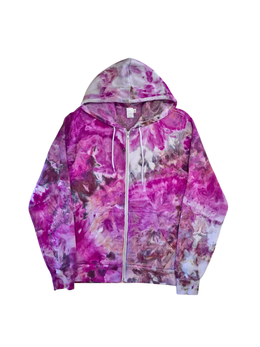 Liquid Magenta Hand Dyed Hoodie or Zip Up, Hoodie Tie Dye Sweatshirt