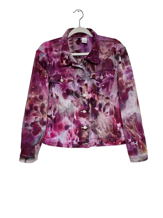 Liquid Flamingo Garden Tie Dye Denim Jacket