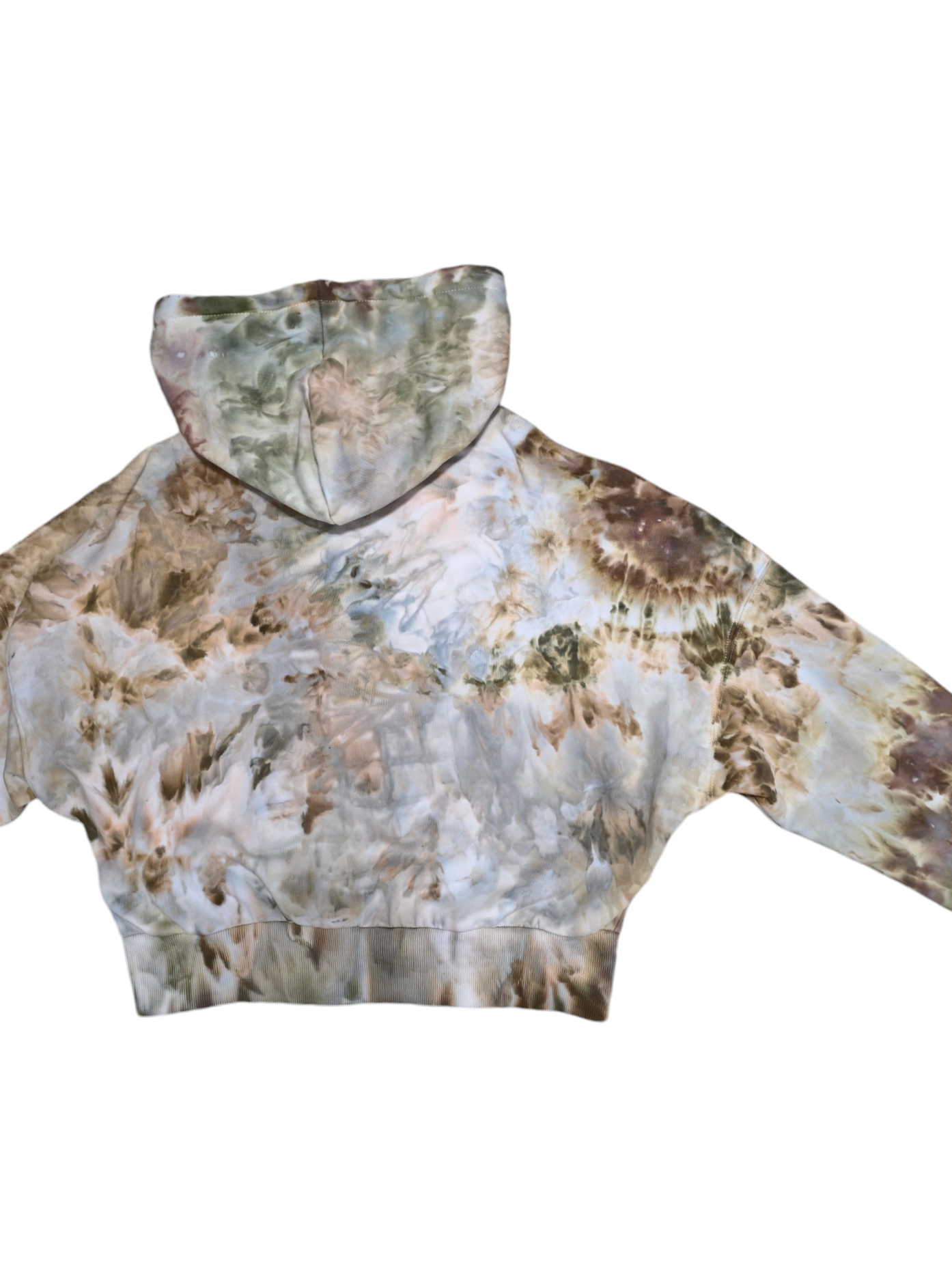 Women's Crop Zip-Up Hoodie Hand Dyed, Tie Dyed Crop Zip up Hoodie