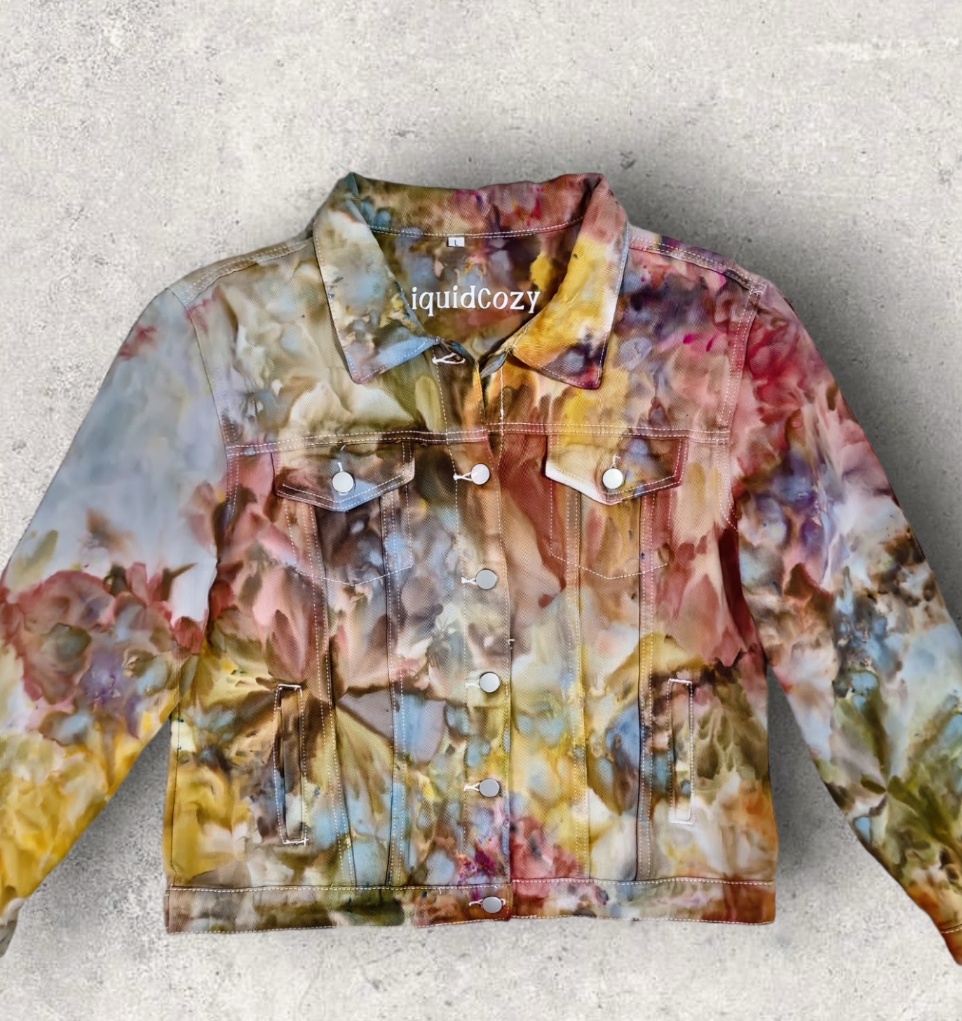 Liquid Fire Stones Tie Dye Denim Jacket