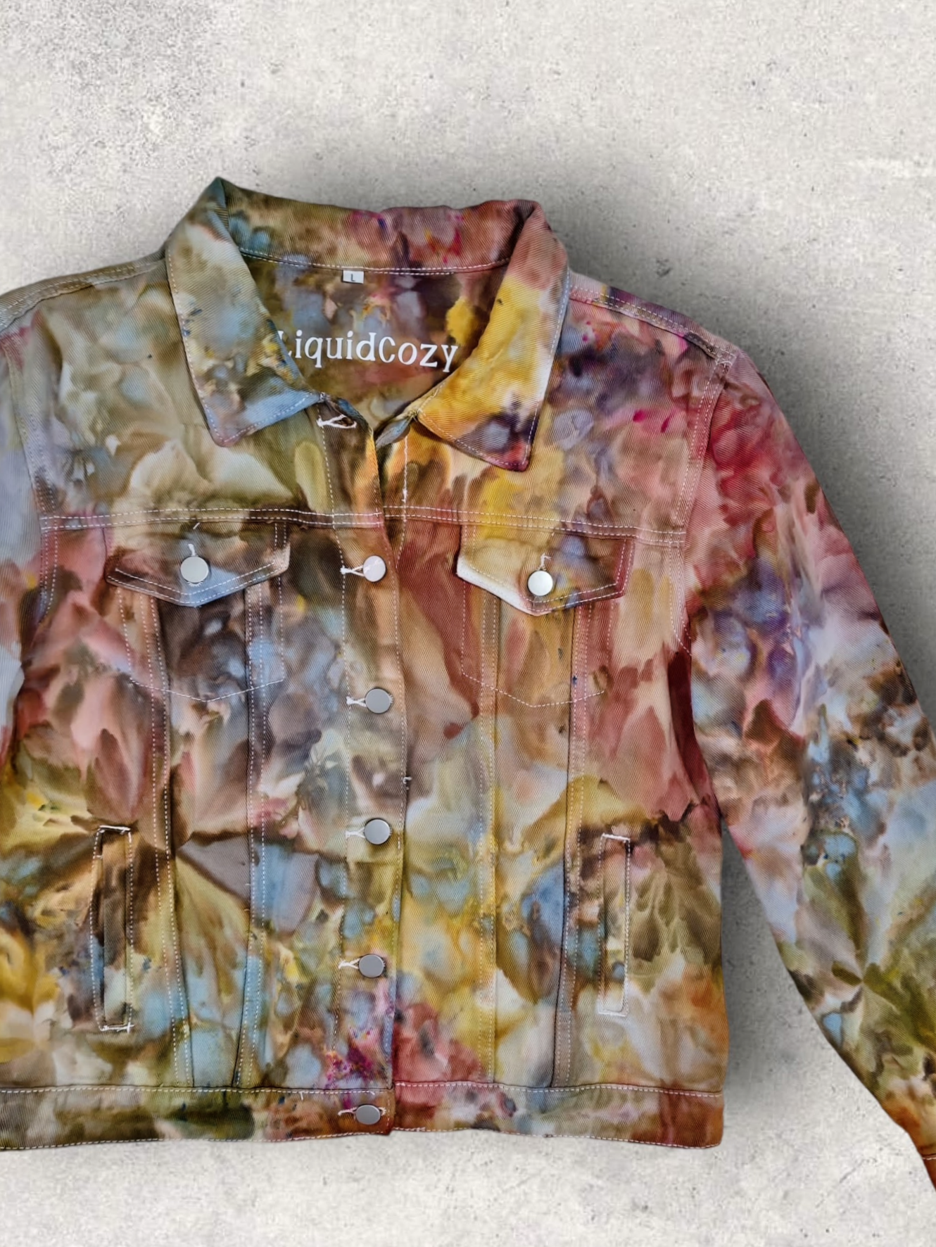 Liquid Fire Stones Tie Dye Denim Jacket