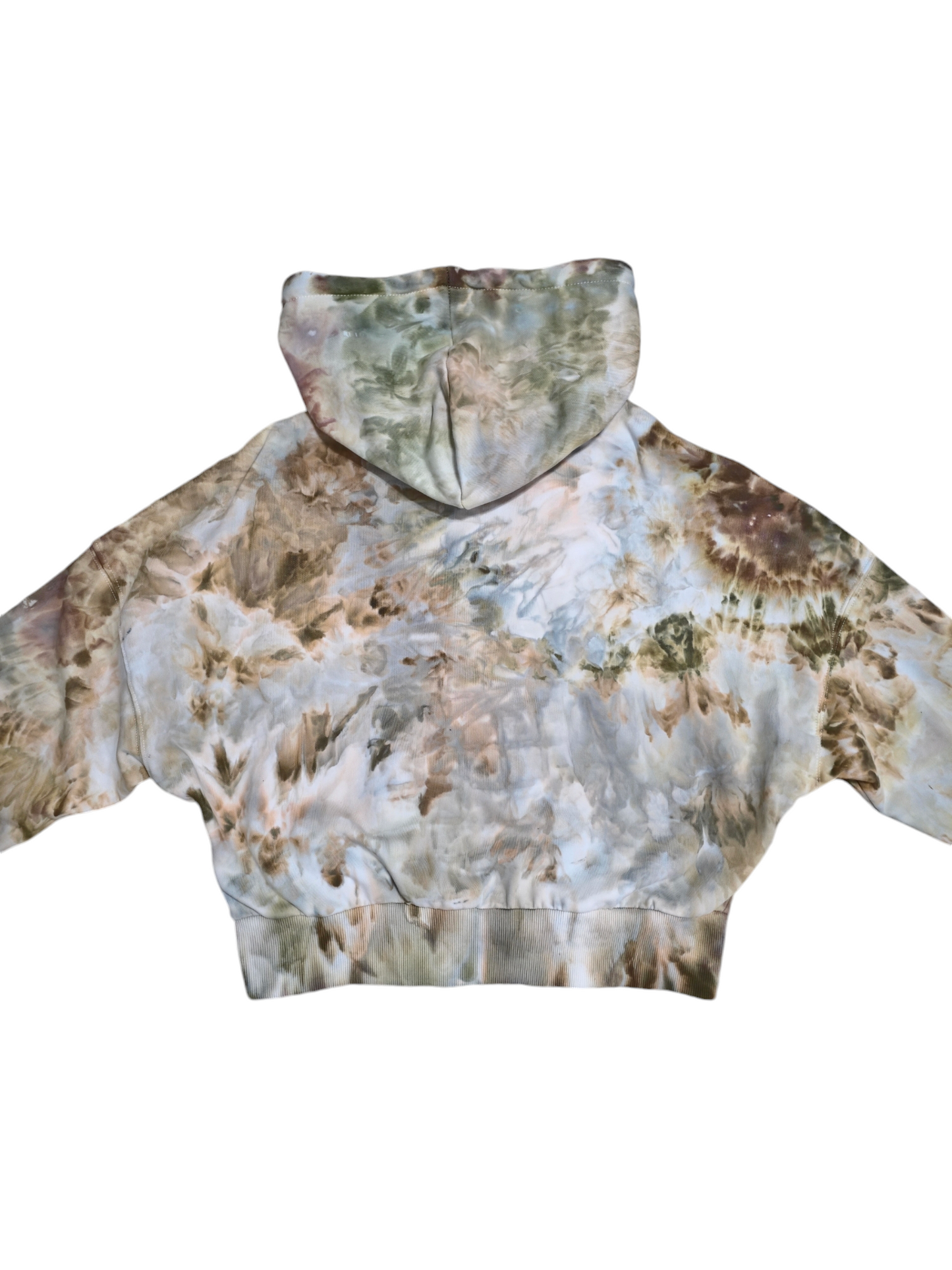 Women's Crop Zip-Up Hoodie Hand Dyed, Tie Dyed Crop Zip up Hoodie