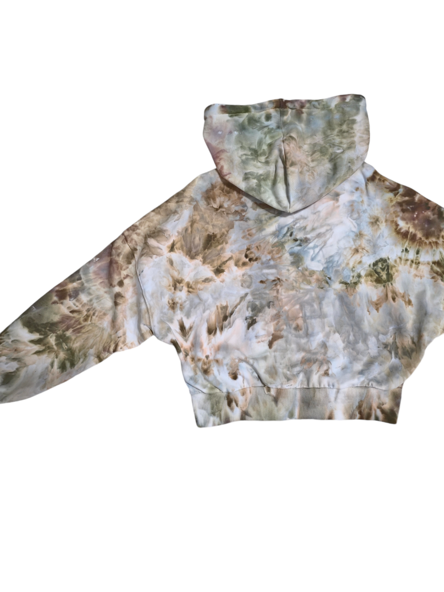 Women's Crop Zip-Up Hoodie Hand Dyed, Tie Dyed Crop Zip up Hoodie