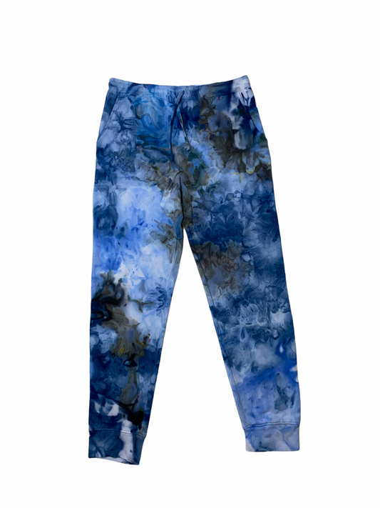 Liquid Raven Lapis Hand Dyed Joggers, Tie Dye Sweatpants