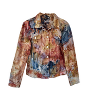 Load image into Gallery viewer, Liquid Sunset Storm Tie Dye Denim Jacket
