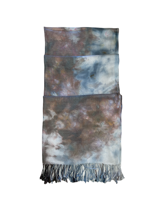 Liquid Diamond Smoke Hand Dyed Pashmina Scarf