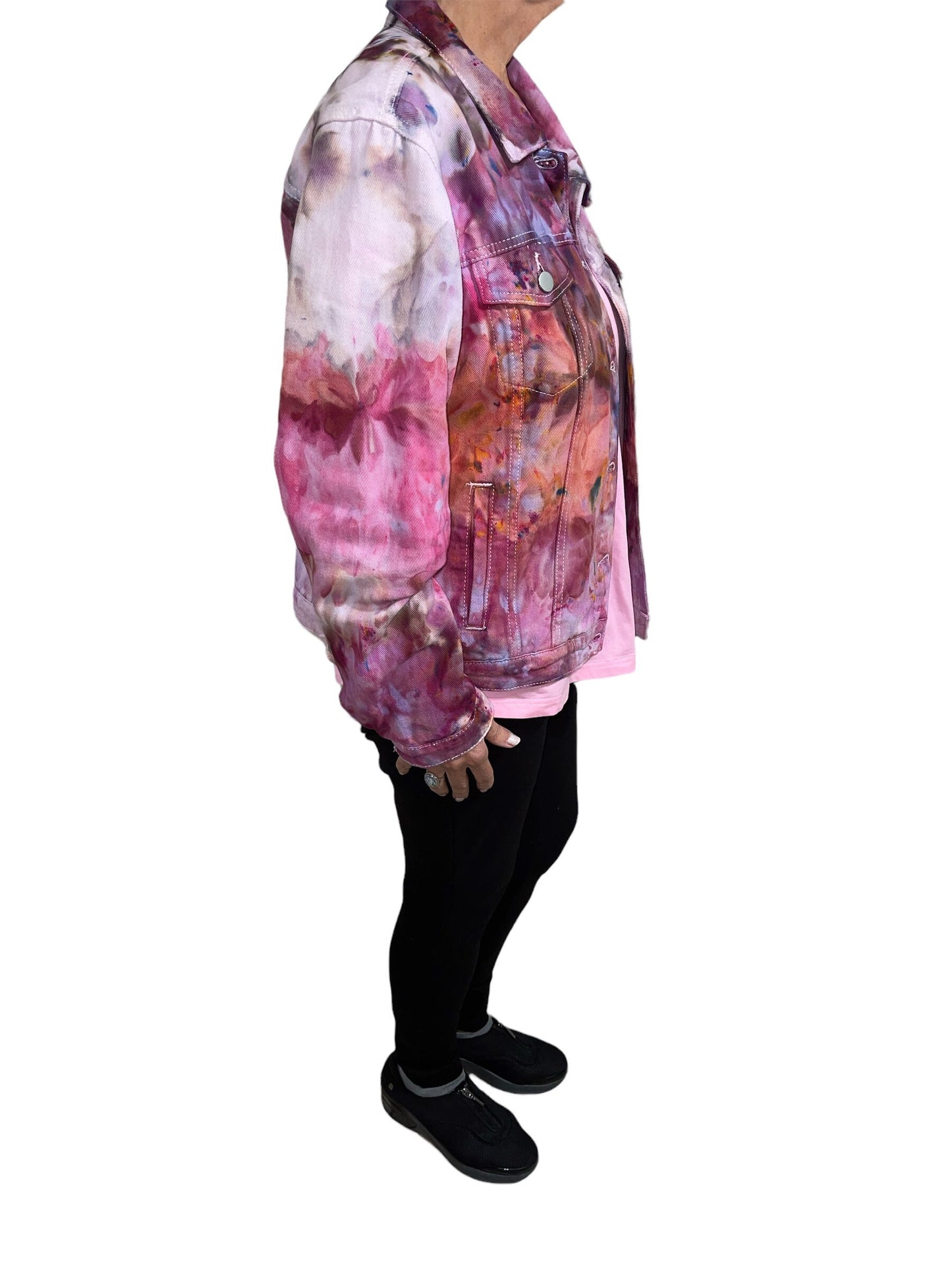 Liquid Flamingo Garden Tie Dye Denim Jacket