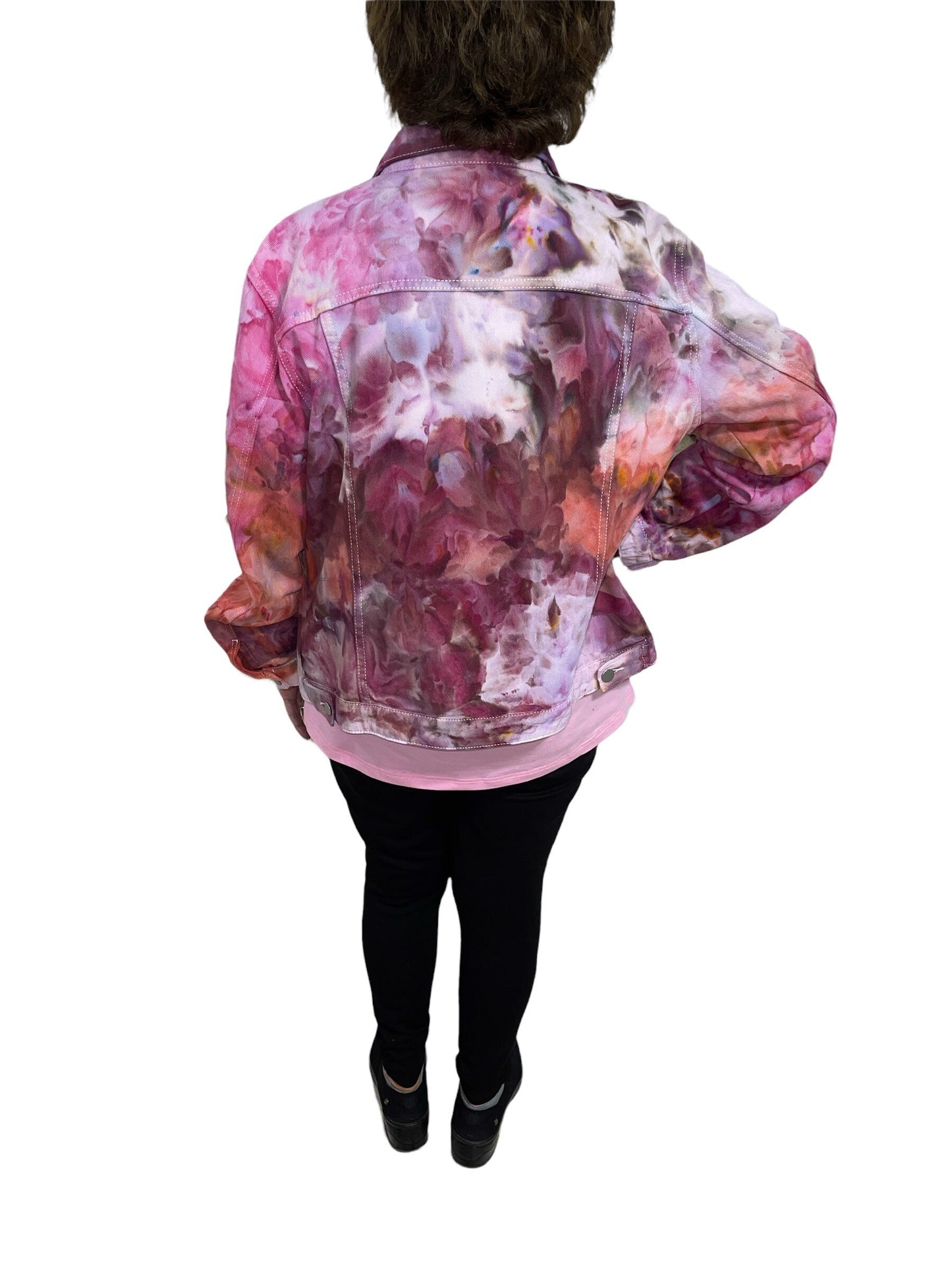 Liquid Flamingo Garden Tie Dye Denim Jacket