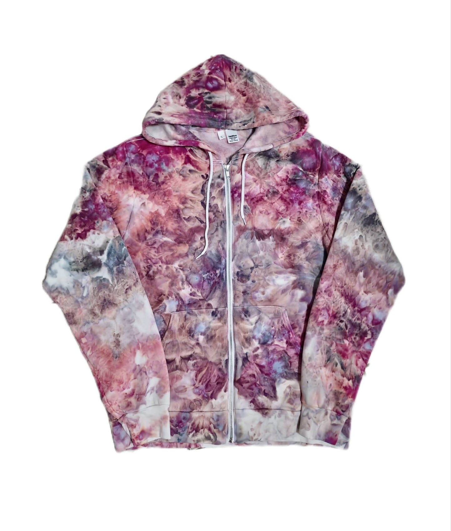 Liquid Rose Traveler Hand Dyed Hoodie or Zip Up Hoodie, Tie Dye Sweatshirt