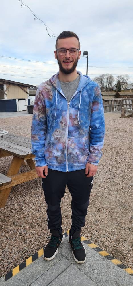 Liquid Sky Hand Dyed Hoodie or Zip Up Hoodie, Tie Dye Sweatshirt