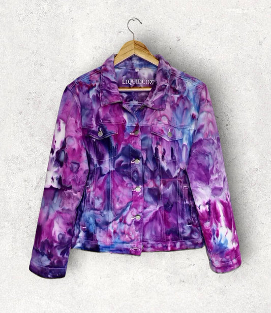 Liquid Hydrangea Tie Dye Denim Jacket