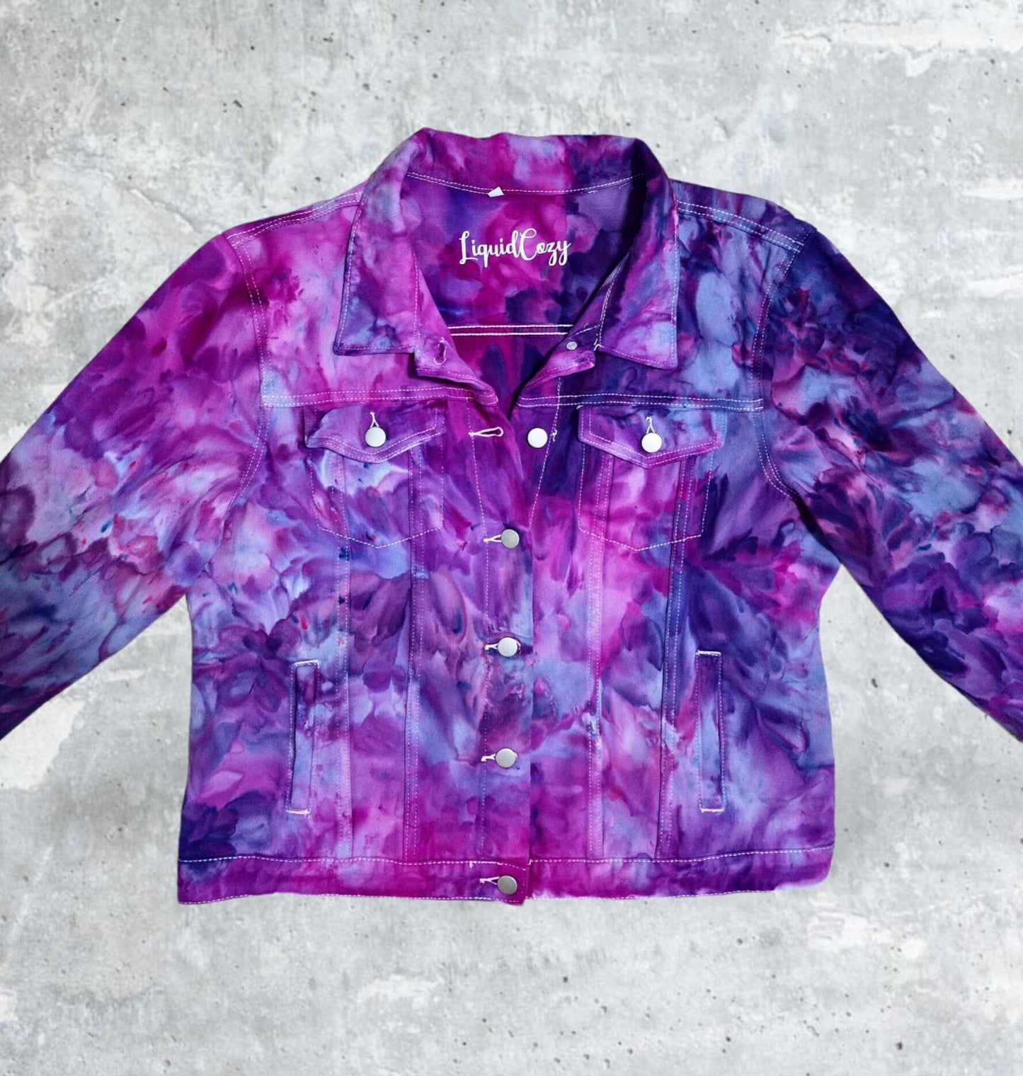 Liquid Hydrangea Tie Dye Denim Jacket