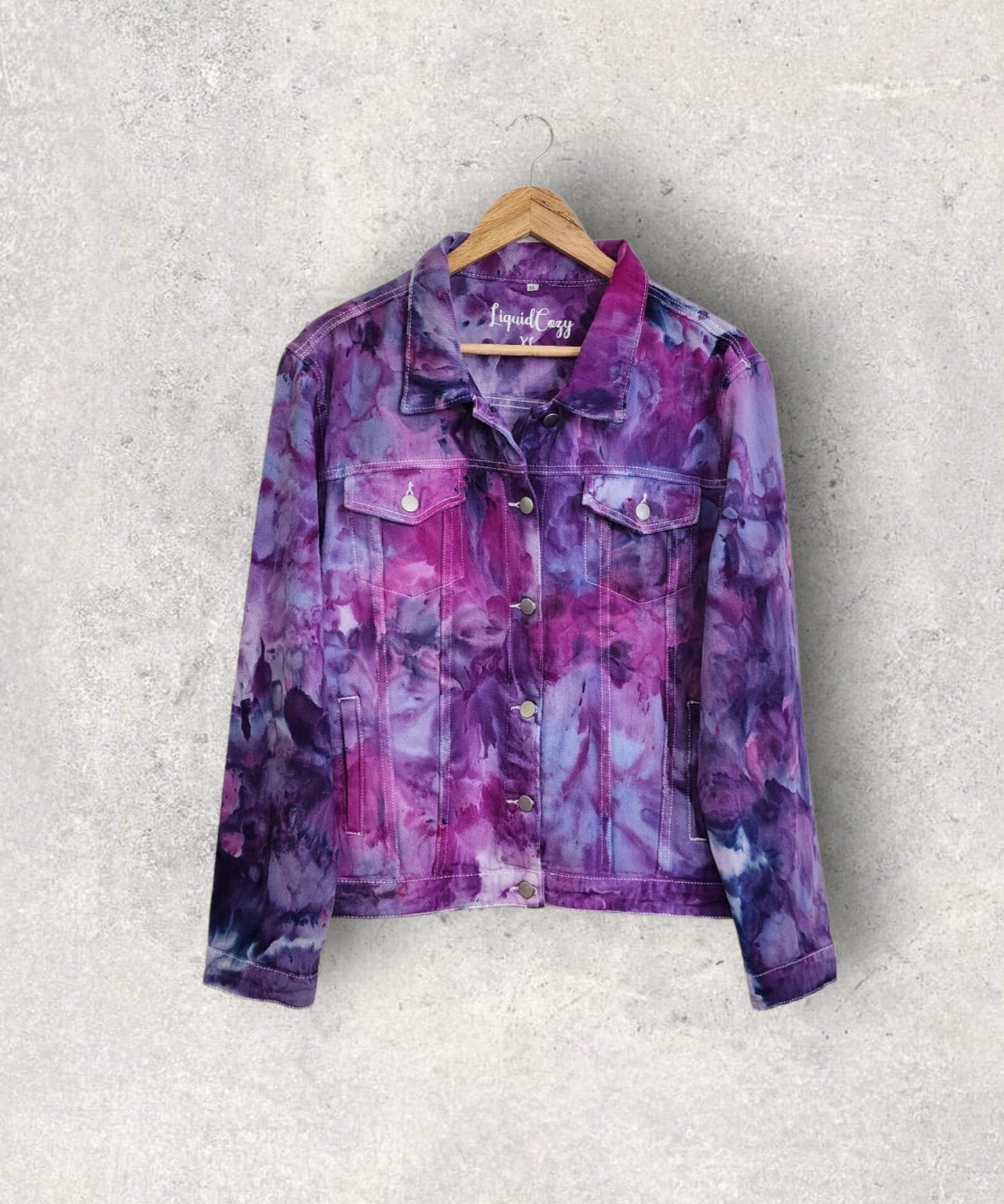 Liquid Hydrangea Tie Dye Denim Jacket