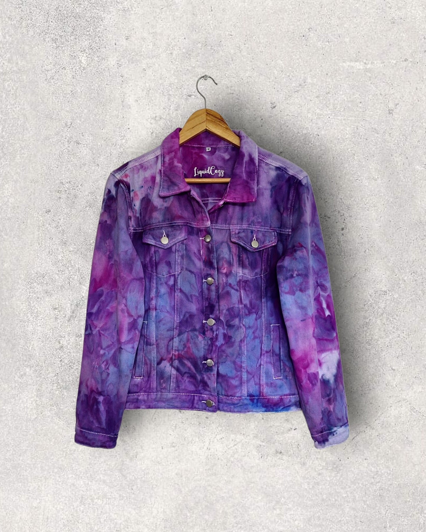 Liquid Hydrangea Tie Dye Denim Jacket