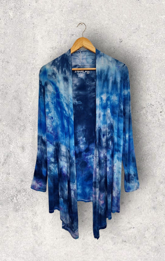 Liquid Cloud Lightweight Open Front Cardigan, Tie Dye Cardigan