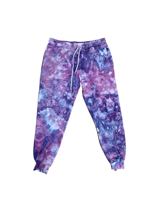 Liquid Violet Quartz Hand Dyed Joggers, Tie Dye Sweatpants